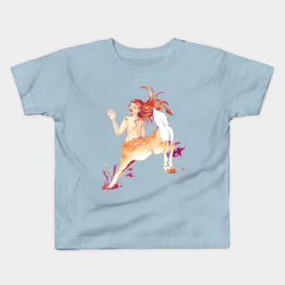 On the Move - Deer Centaur Lady - Fantasy Art Kids T-Shirt